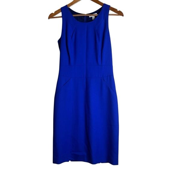 J. Crew 100% wool blue work dress. Size 0 - Picture 1 of 7